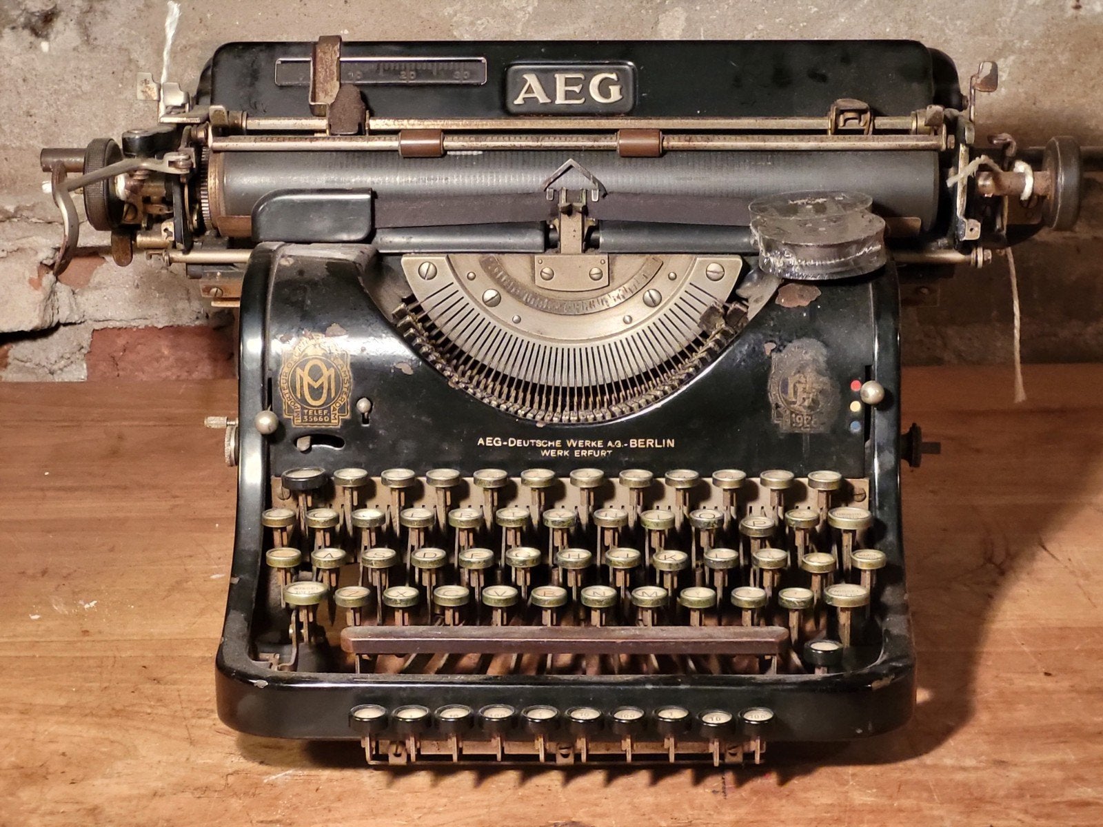 Zeldzame antieke AEG Modell 6 typemachine uit 1928., Diversen, Typemachines, Ophalen of Verzenden