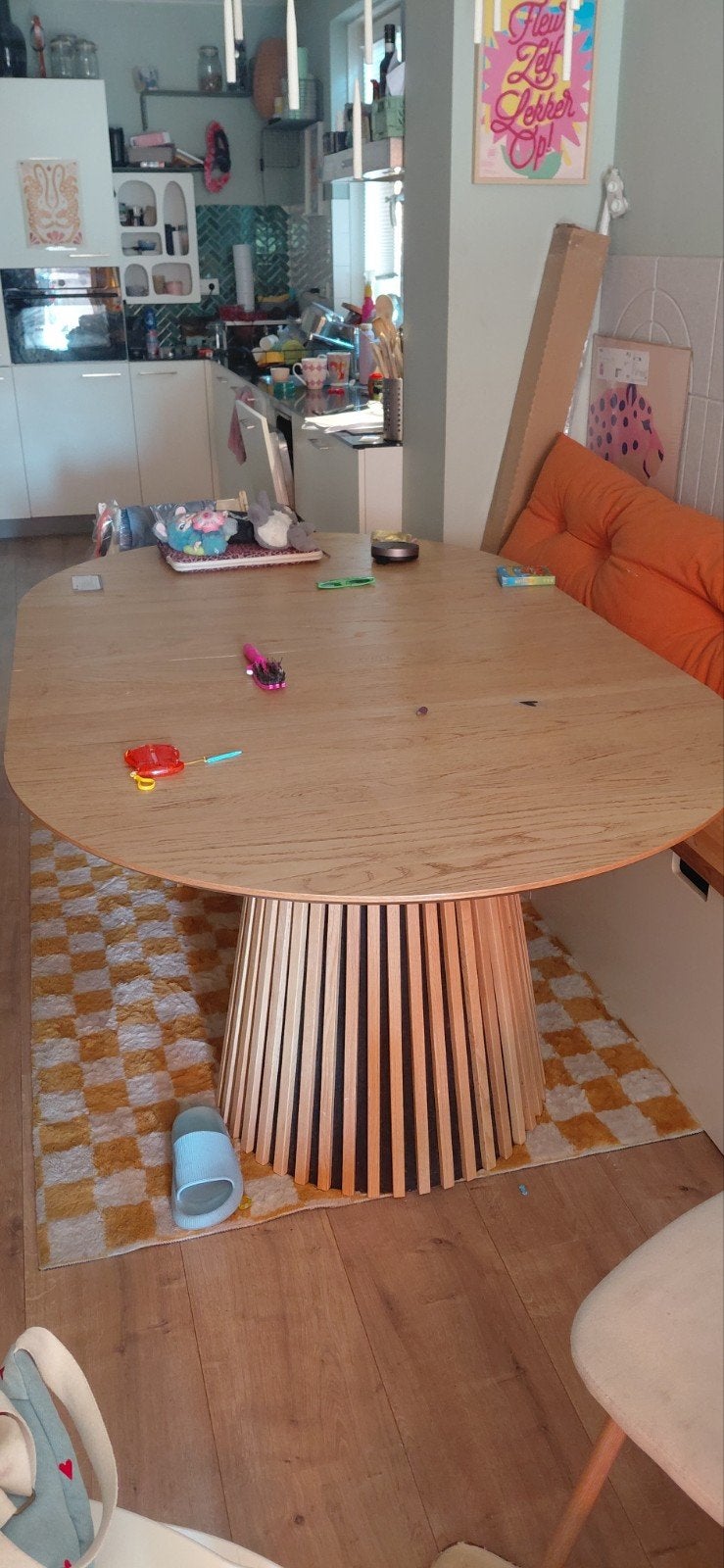 Uitschuifbare eettafel Sklum (Leen Bakker) - Rond/Ovaal, Ophalen, Gebruikt, 100 tot 150 cm, Rond