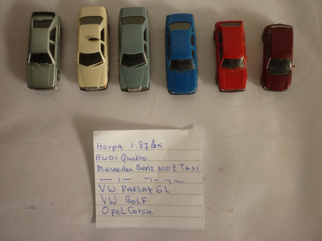Herpa1:87 6x, Busch 3 x Rietze 1x in nieuwstaat geen doosjes, Ophalen of Verzenden, Zo goed als nieuw, Auto, Herpa