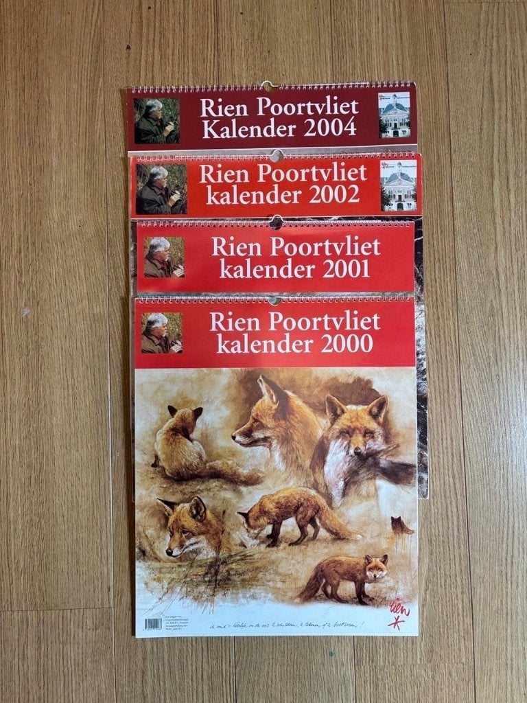 4 Kalenders van Rien Poortvliet, Ophalen, Maandkalender, Zo goed als nieuw