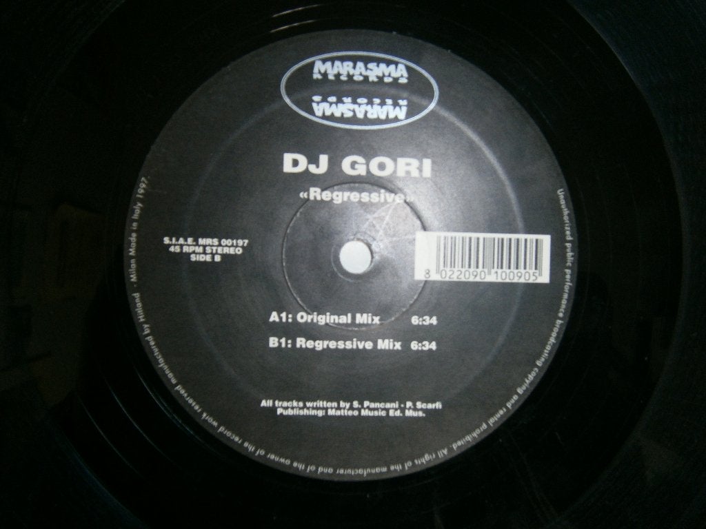 DJ Gori – Regressive. 1997. Techno, House, Techno Trance, Originele persing, Ophalen, Gebruikt, 12 inch