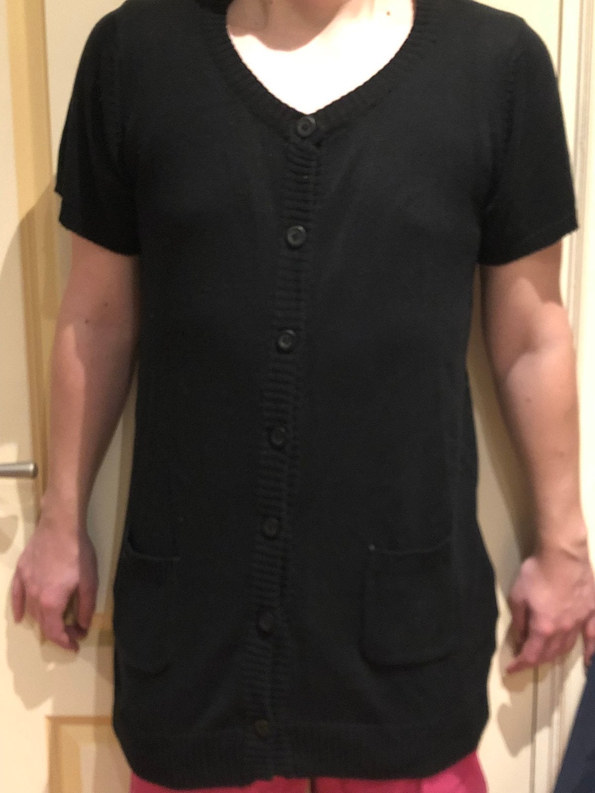 Zwarte vest met korte mouw, Kleding | Dames, Truien en Vesten, Ophalen of Verzenden, Zo goed als nieuw, Maat 42/44 (L), Zwart