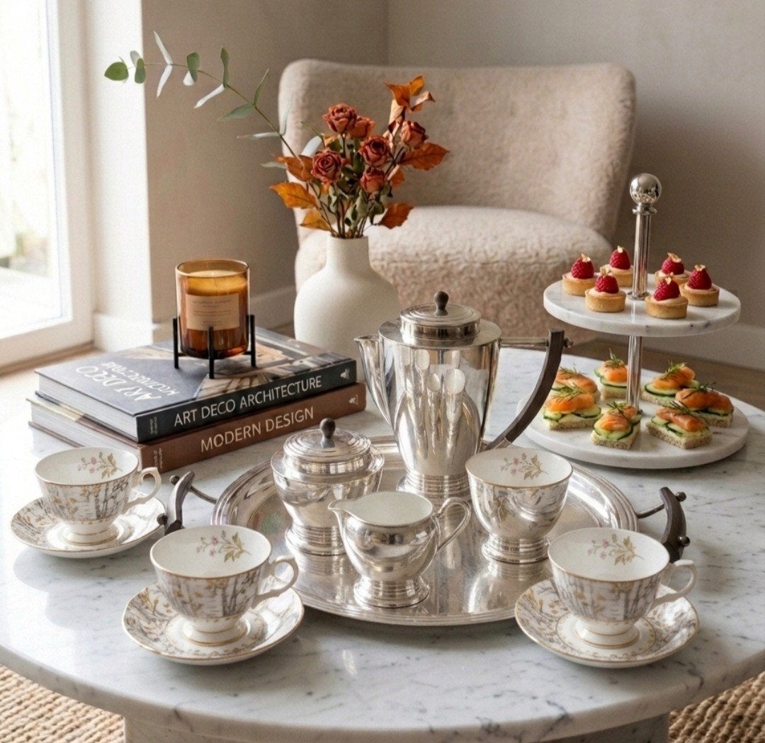 Prachtig verzilverd Art Deco theeset Christofle, Ophalen of Verzenden