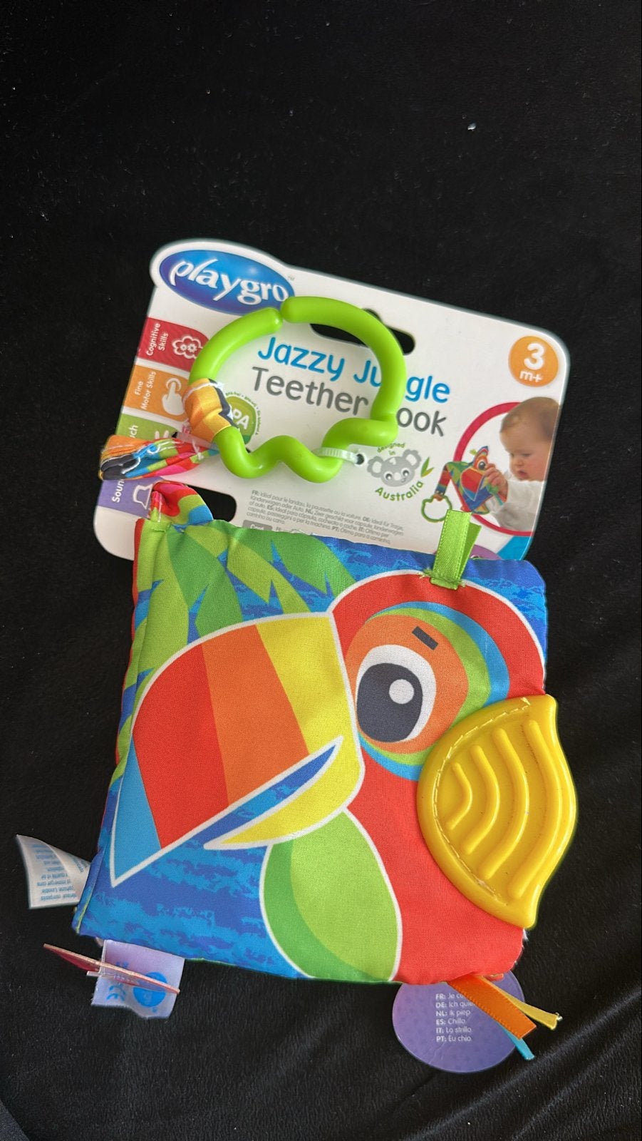 Playgro Jazzy Jungle Teether Book - Nieuw, Ophalen of Verzenden, Nieuw, Overige typen, Met geluid