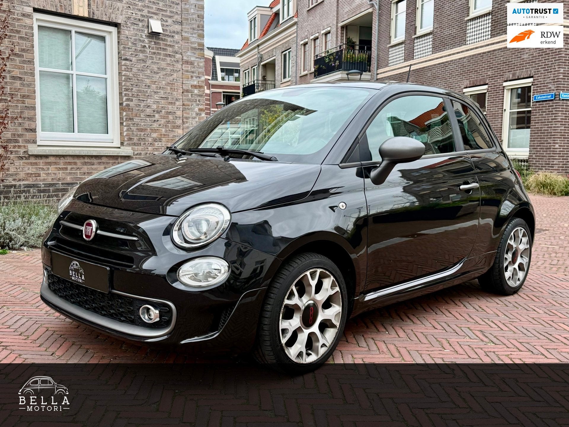 Fiat 500 1.2 S | RIJKLAARPRIJS | Apple CarPlay | Navigatie |, Auto's, Voorwielaandrijving, 4 cilinders, 840 kg, Leder en Stof