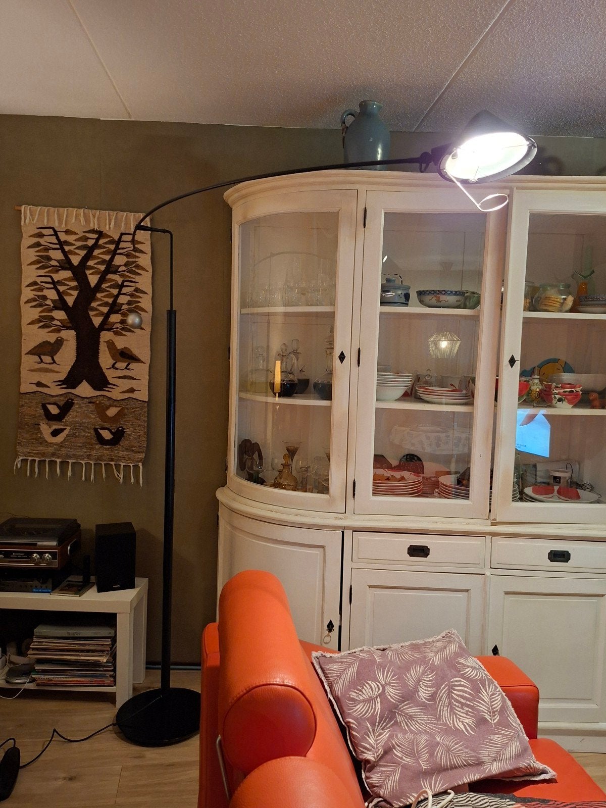 Booglamp met dimmer - Zwart metaal, Ophalen, Gebruikt, E27 (groot), Metaal