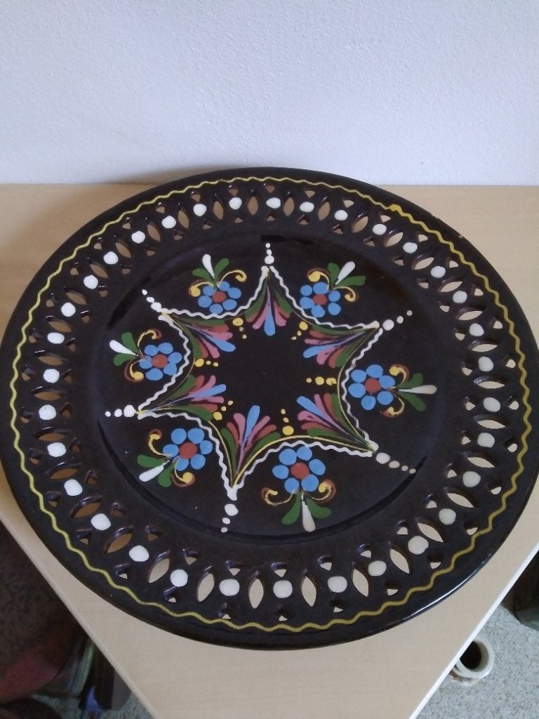 Vintage Hongaars keramieken wandbord (falitál), Ophalen of Verzenden