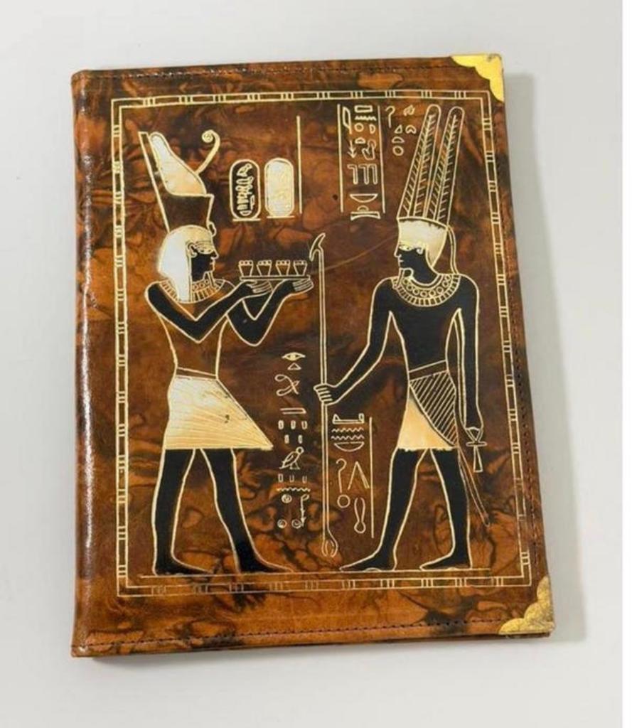 Vintage Egyptische map van imitatieleer deco 19 x 26 cm, Ophalen of Verzenden, Zo goed als nieuw, H, H