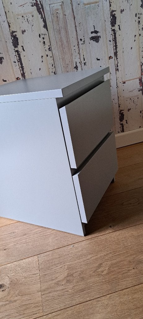 grijs ladekastje, 2 lades malm serie, Ophalen, Gebruikt, 1 of 2 laden, Minder dan 100 cm