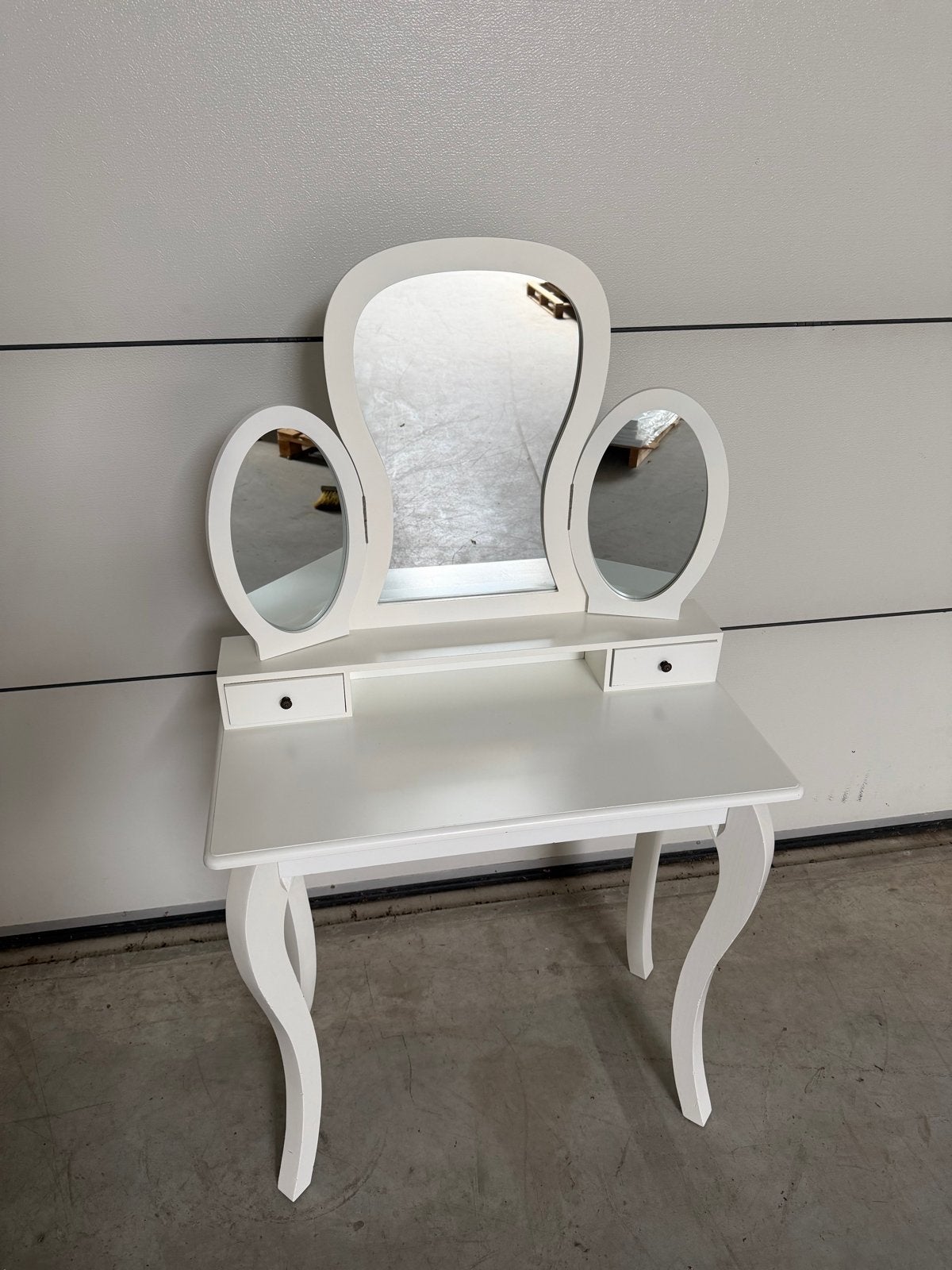 Witte kaptafel met 3 spiegels ruilen voor een kratje bier, Ophalen, 100 tot 150 cm, 50 tot 100 cm, Zo goed als nieuw