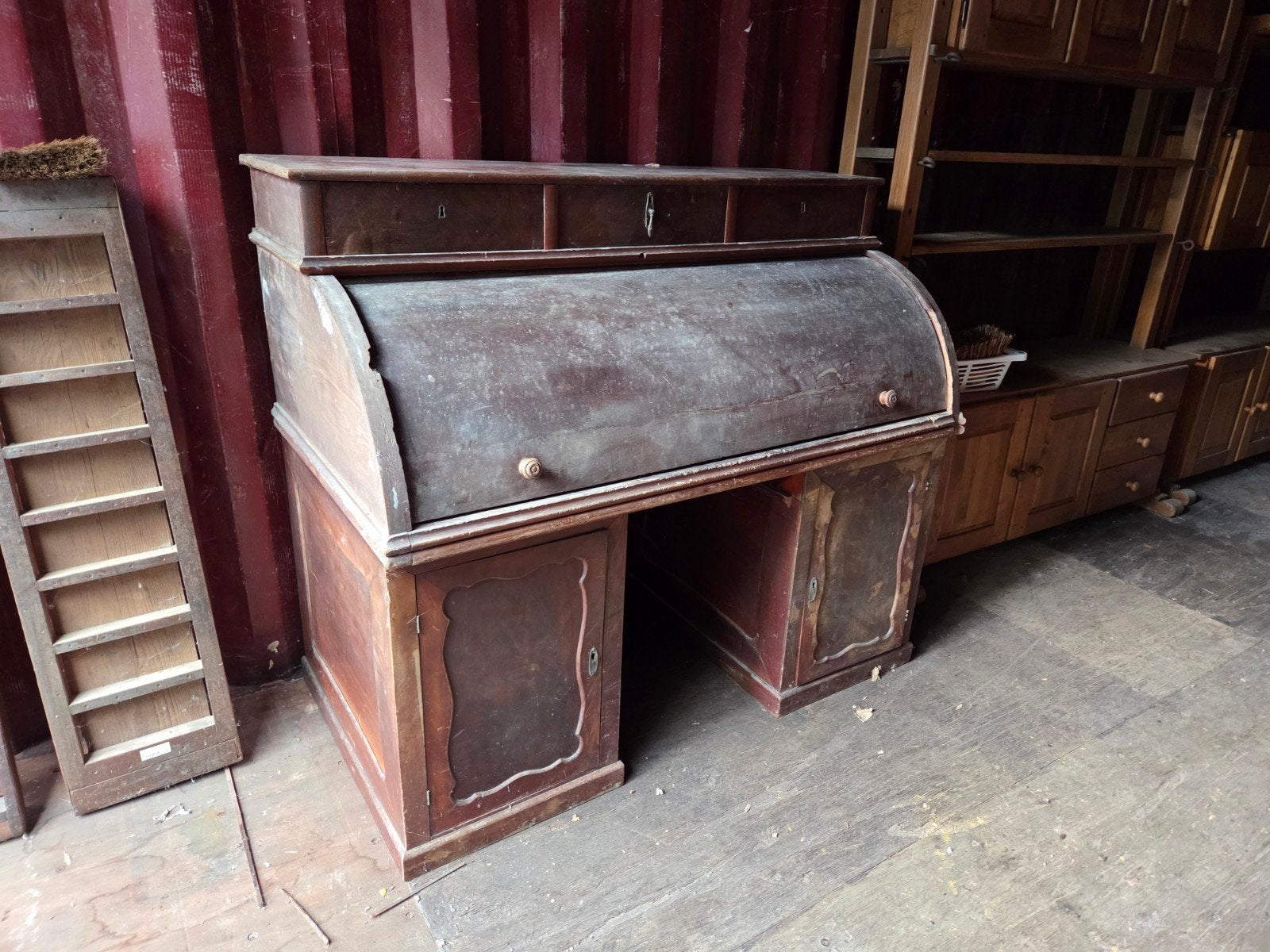 antieke Engelse biedermeier secretaire, rol bureau, Huis en Inrichting, Kasten | Secretaires, Ophalen, Gebruikt
