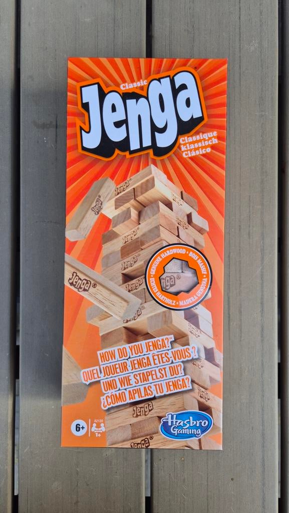 Jenga Classic - Het originele stapelspel voor het hele gezin, Hobby en Vrije tijd, Gezelschapsspellen | Overige, Ophalen of Verzenden