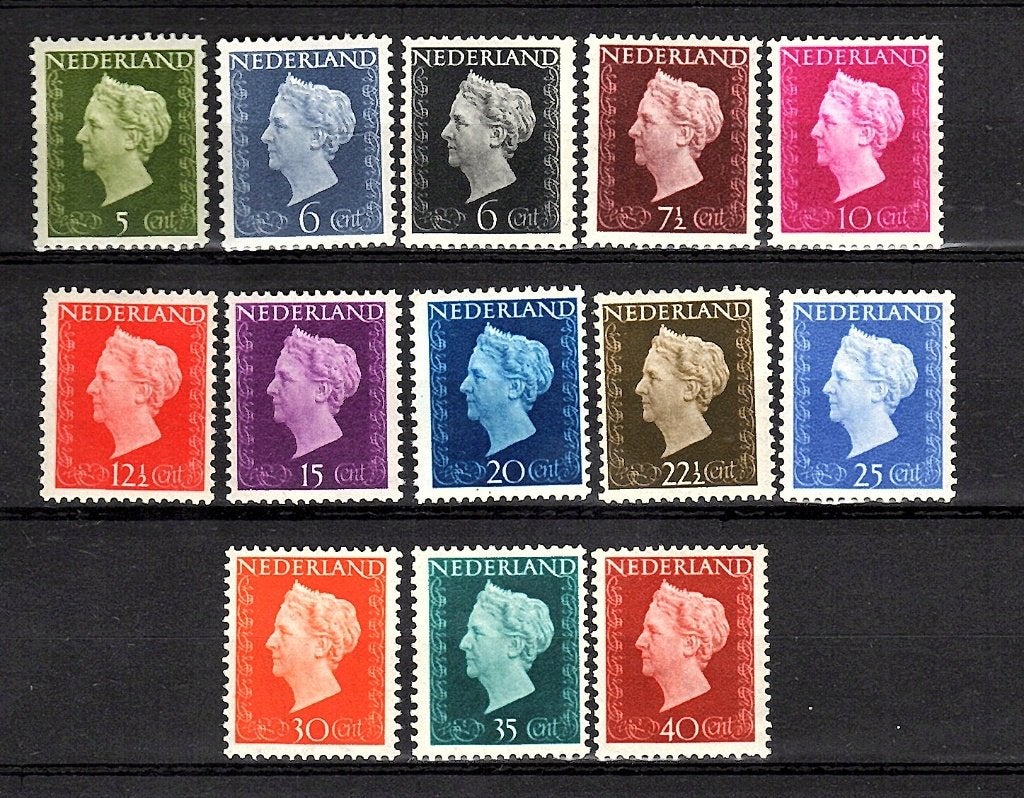 183 nvph 474-486 koningin wilhelmina1947 postfris zie scan., Ophalen of Verzenden, Na 1940, Postfris