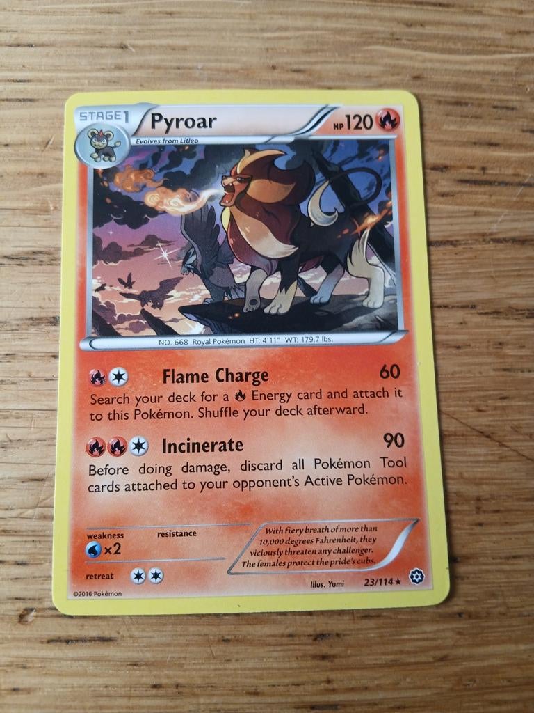 Pokémon Kaart Pyroar (23/114) - XY BreakPoint, Ophalen of Verzenden, Gebruikt, Losse kaart