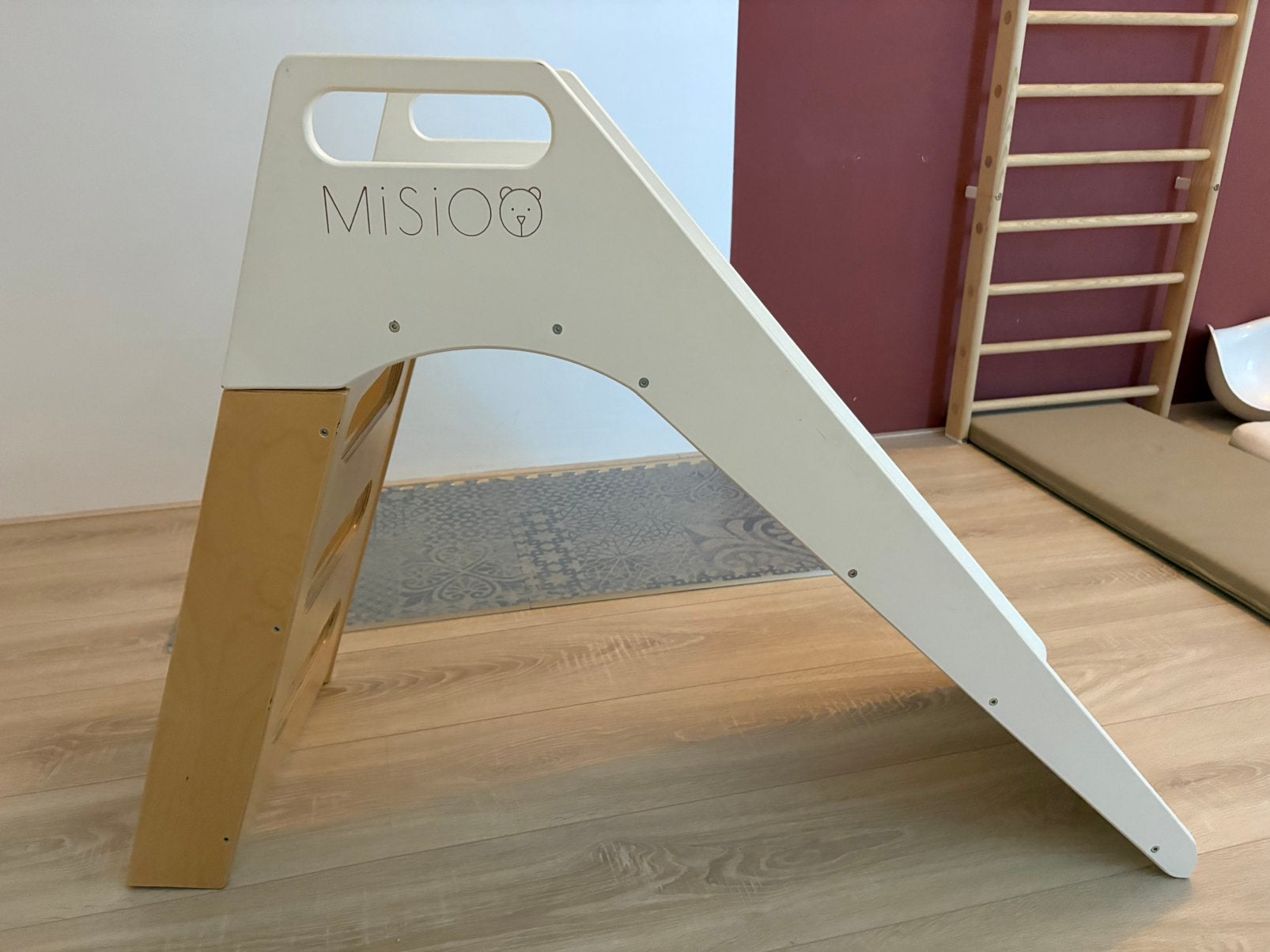 Misioo glijbaan, Kinderen en Baby's, Speelgoed | Houten speelgoed, Ophalen, Gebruikt, Meubelstuk of Keukentje
