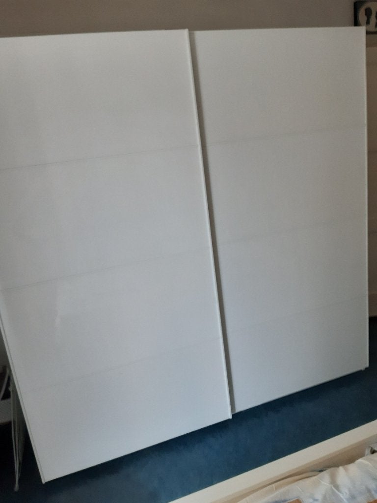 Kledingkast wit 2 schuifdeuren, Antiek en Kunst, Ophalen
