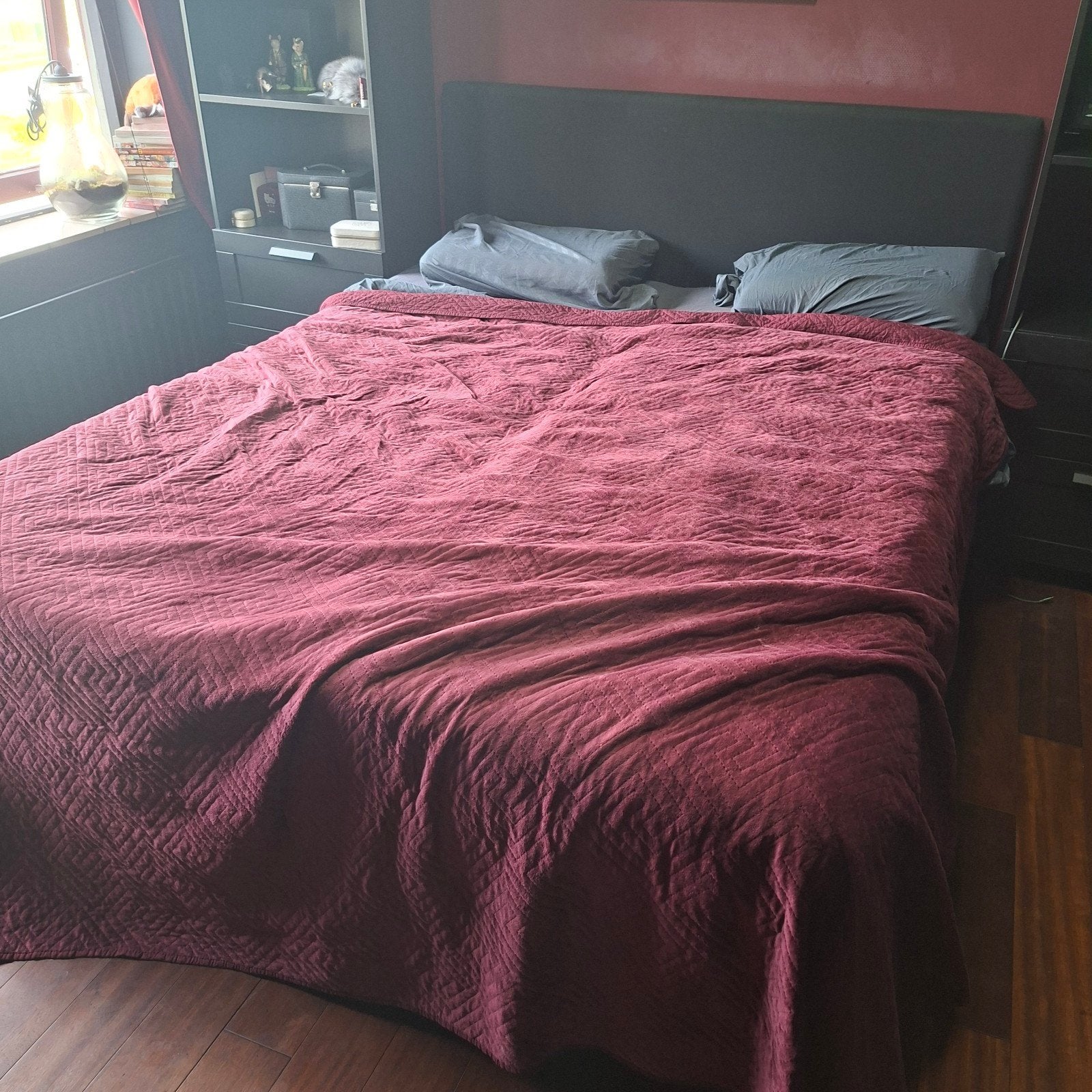 Comfortabel boxspringbed - Zwart, 160x200 cm, Gebruikt, Zwart, Tweepersoons, Ophalen of Verzenden
