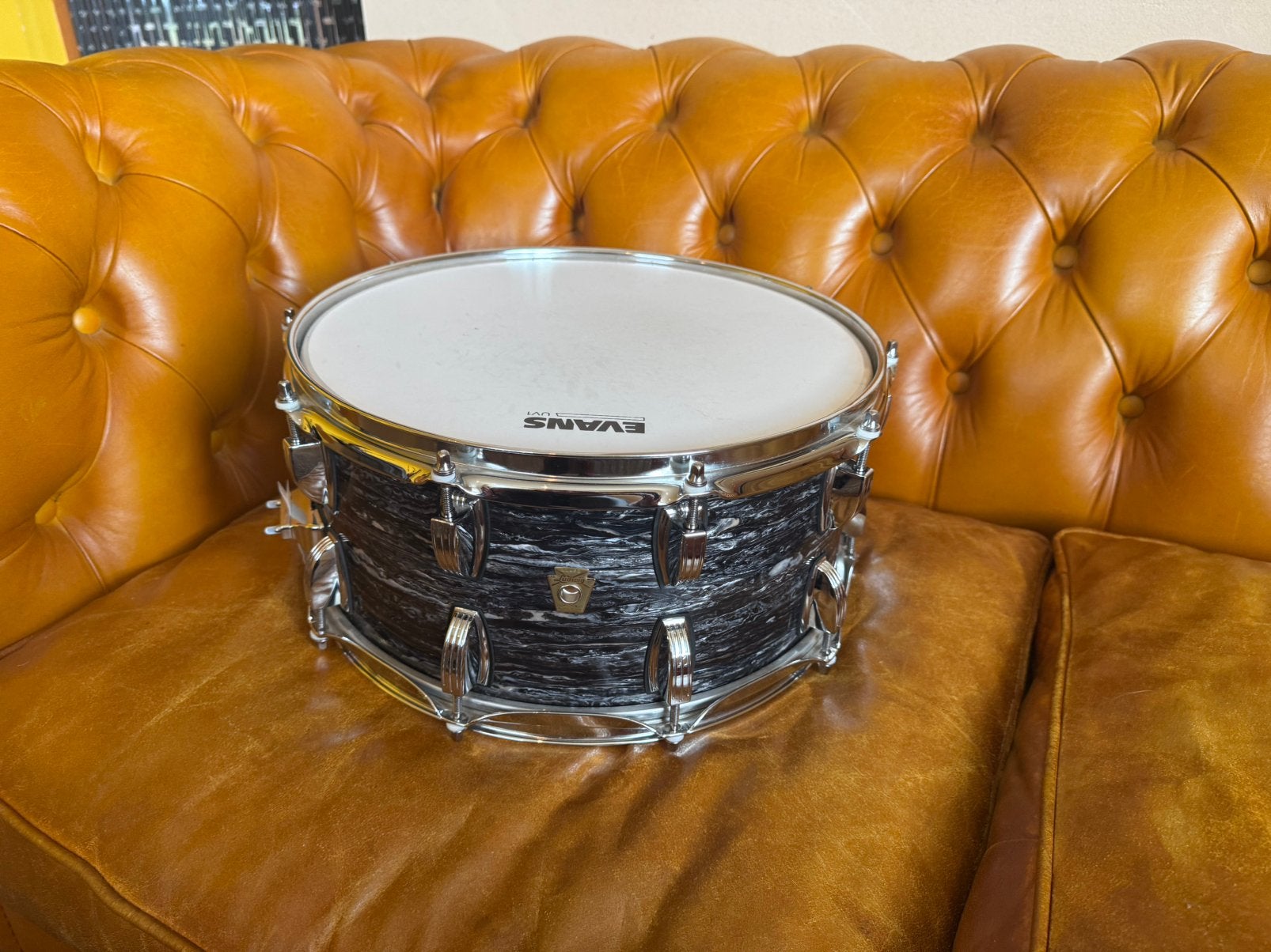 Ludwig Legacy Snare 14 x 6,5 black oyster vintage, Ophalen, Zo goed als nieuw, Ludwig