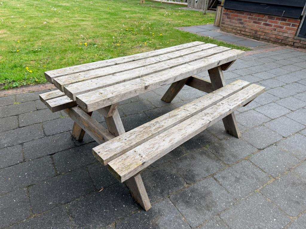 Picknicktafel voor kinderen, Tuin en Terras, Picknicktafels, Ophalen, Gebruikt, Rechthoekig, Hout