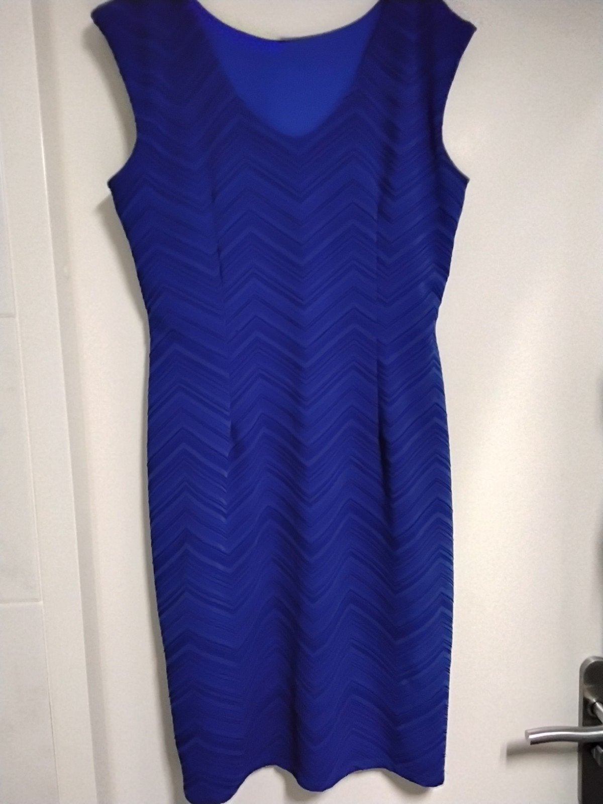 Blauwe jurk mt: 42, Kleding | Dames, Maat 42/44 (L), Zo goed als nieuw, Knielengte, Verzenden