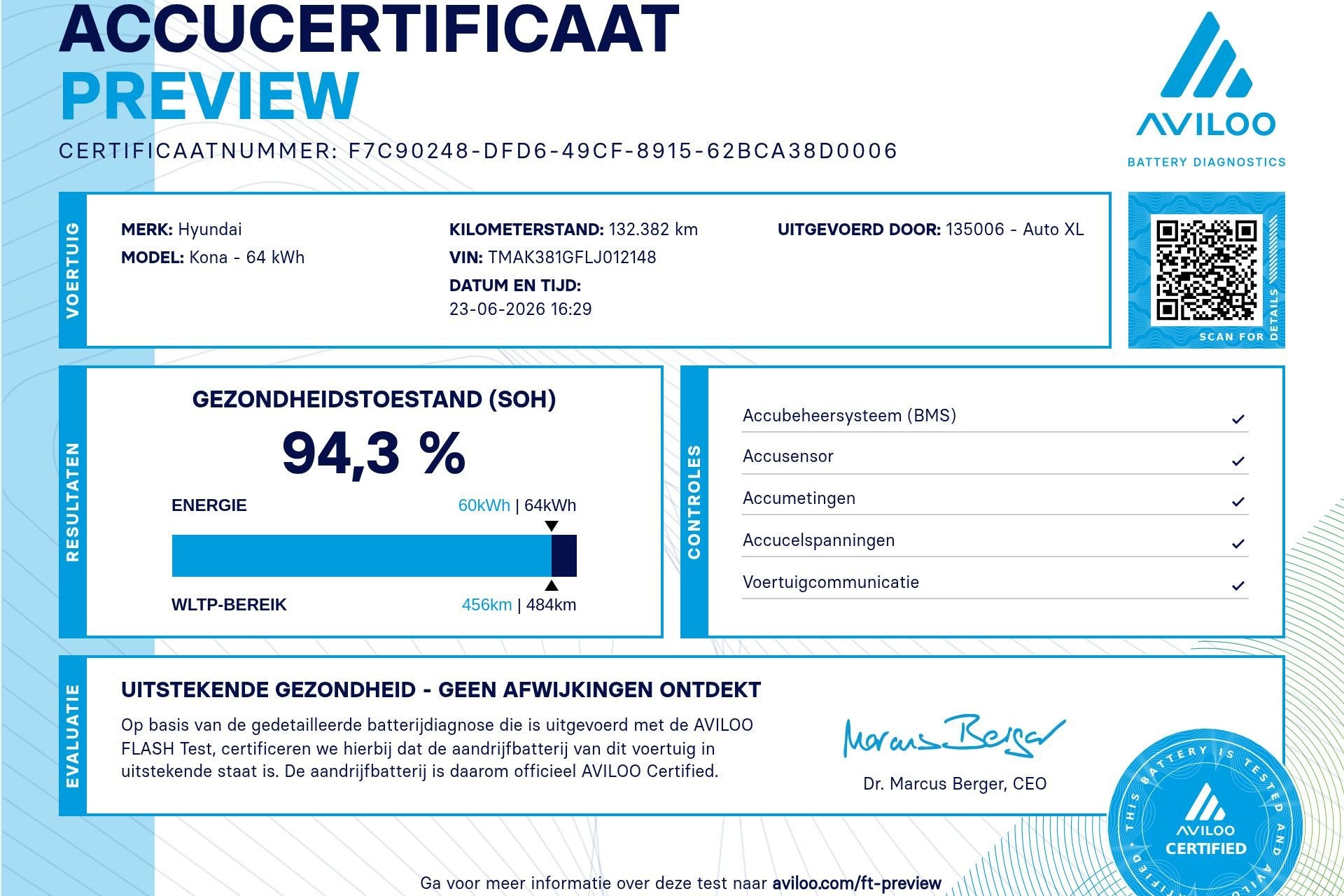 Hyundai KONA EV Fashion 64 kWh (94%SOH) Warmtepomp Head-Up D, Stof, Gebruikt, Zwart, Origineel Nederlands
