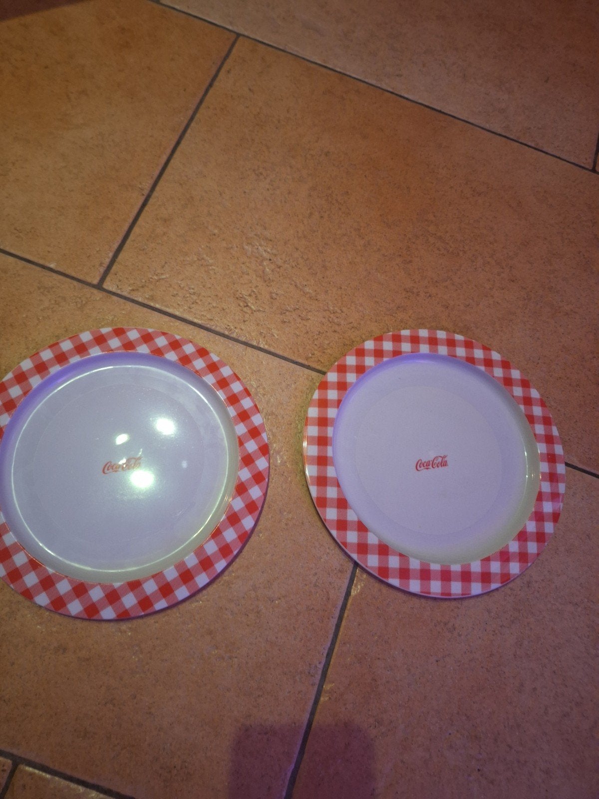 Coca-Cola borden - Set van 2 - Rood geruit, Kunststof, Gebruikt, Overige merken, Vintage