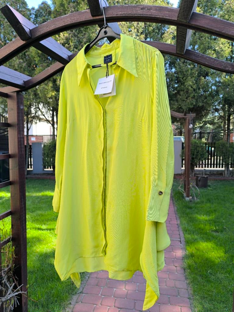 Limoen-groene jurk/tuniek van Massimo Dutti, Kleding | Dames, Jurken, Nieuw, Maat 38/40 (M), Groen, Boven de knie, Ophalen of Verzenden