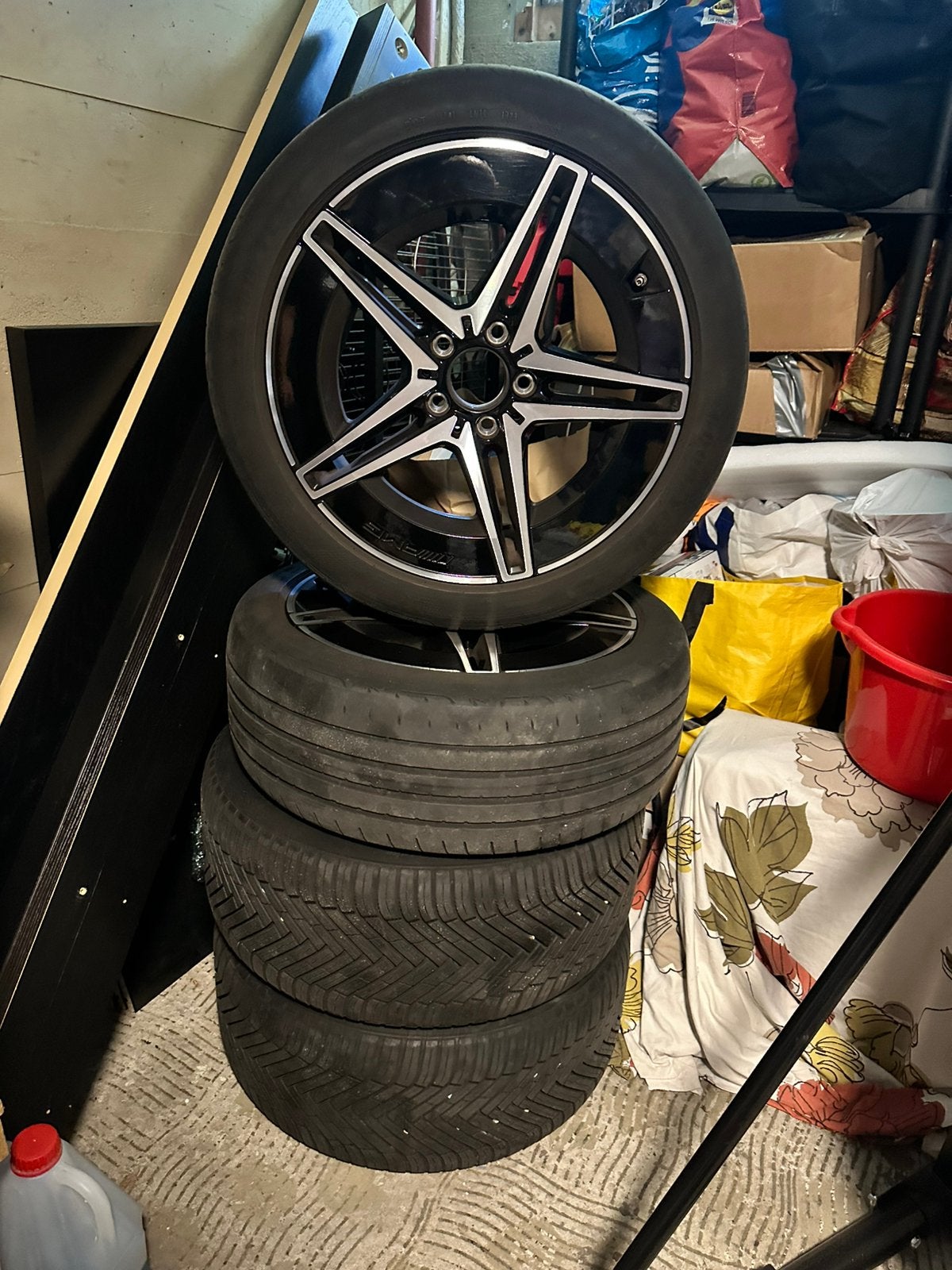 Mercedes S206/W206 “Originele” AMG velgen C300e C klasse, 18 inch, Velg(en), Ophalen of Verzenden, Zomerbanden