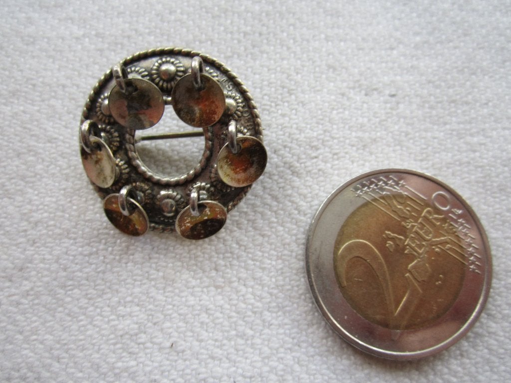4.   Schitterende oude broche, zilver 830, klein, Ophalen, Zilver, Broche