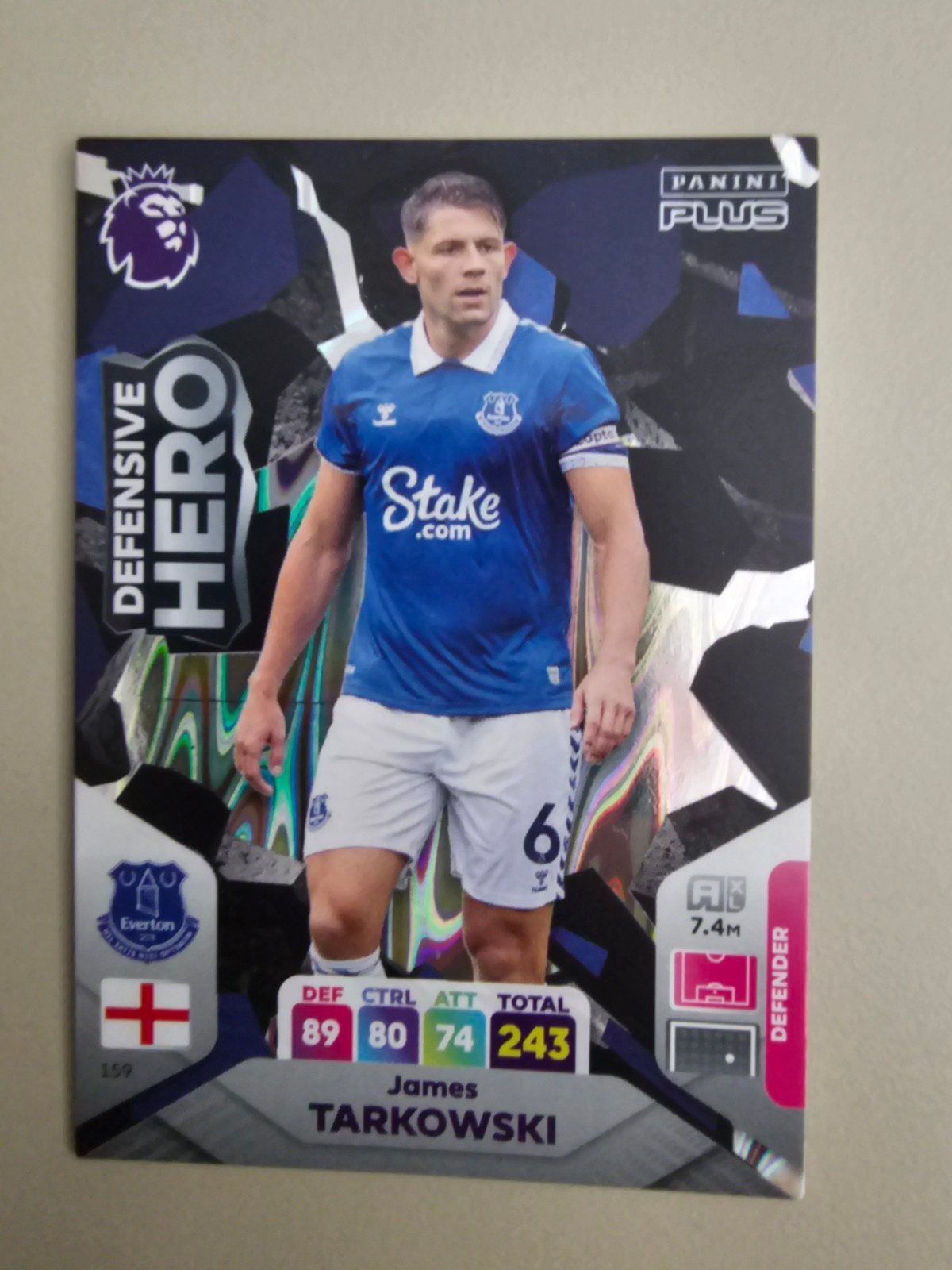 Panini Plus James Tarkowski Defensive Hero Everton kaart, Ophalen, Zo goed als nieuw, Buitenlandse clubs, Spelerskaart