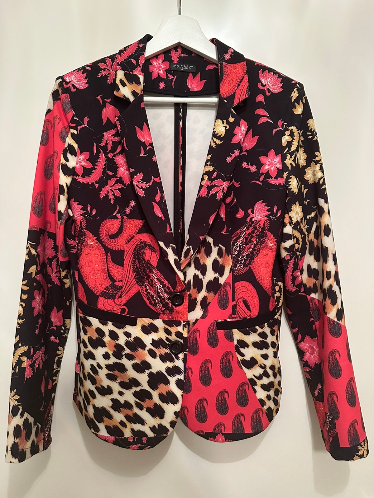 Maicazz blazer maat 36 – kleurrijke print / panterprint, Kleding | Dames, Ophalen of Verzenden, Zo goed als nieuw, Jasje, Maat 36 (S)