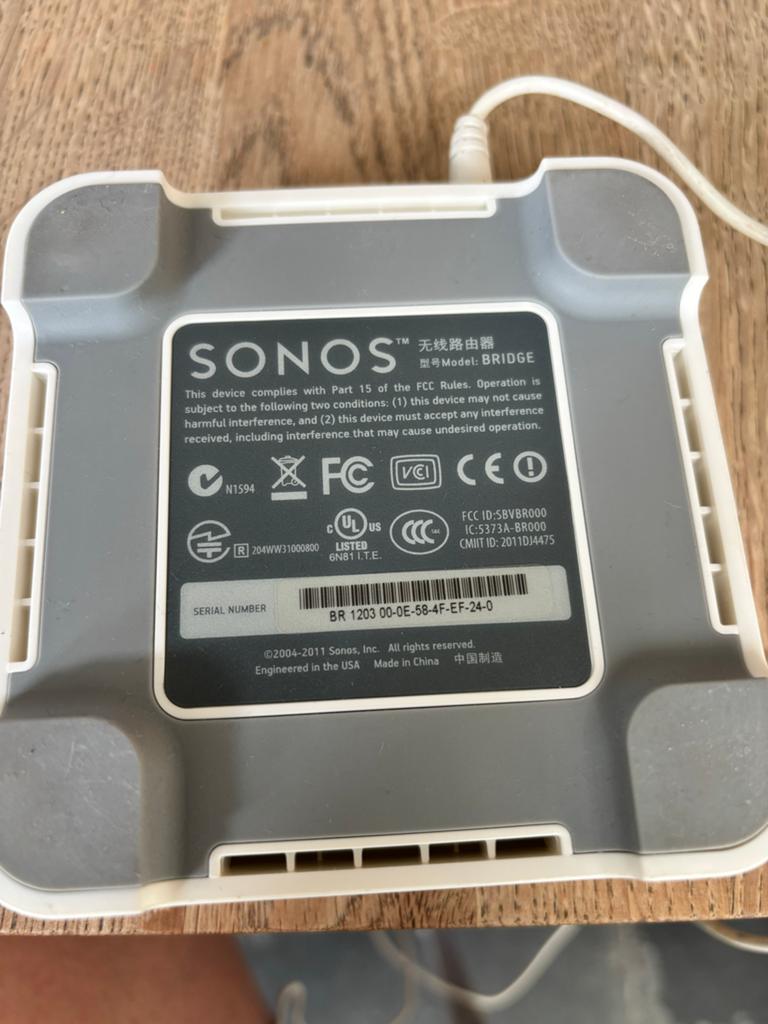 Sonos Bridge (Model: BRIDGE) - Draadloze Verbinding, Ophalen of Verzenden, Gebruikt, Audio