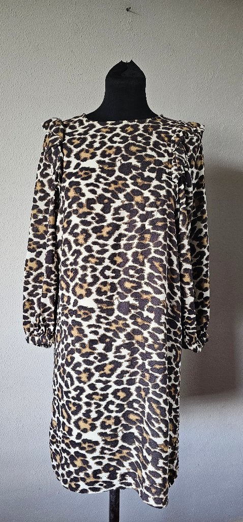 Essentiel Antwerpen jurk met luipaardprint, maat 38 (22525), Maat 38/40 (M), Meerkleurig, Essentiel Antwerpen, Ophalen of Verzenden