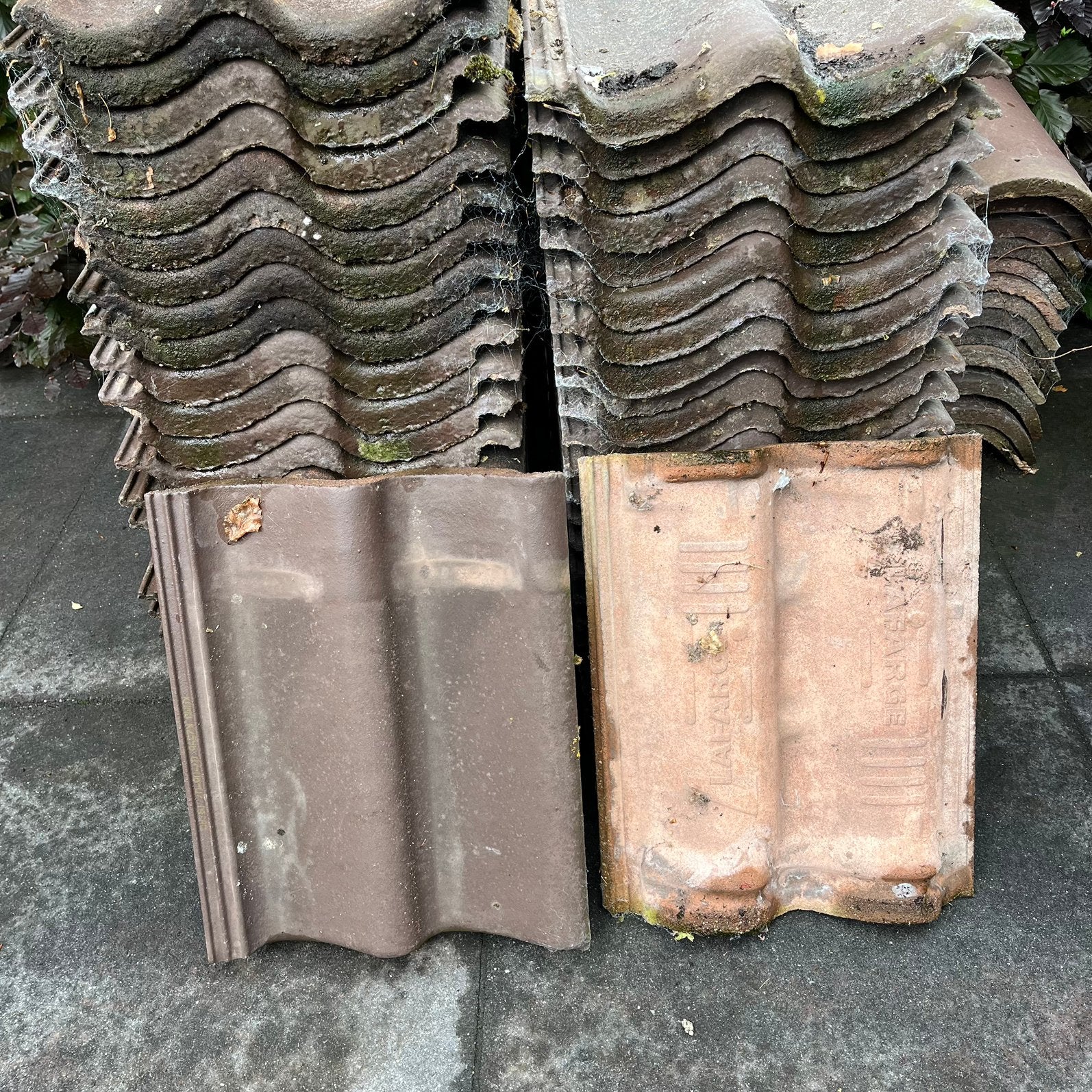 80 sneldekkers bruin met 12 nokvorsten, Ophalen, Gebruikt, Minder dan 5 m², Dakpannen