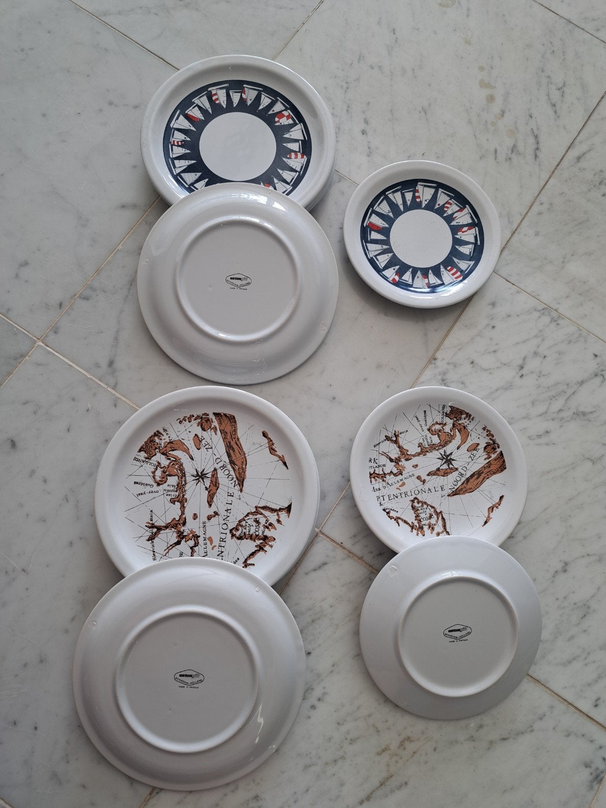 Vetus scheeps servies borden set voor op de boot zgan, Ophalen, Overige merken, Keramiek, Zo goed als nieuw