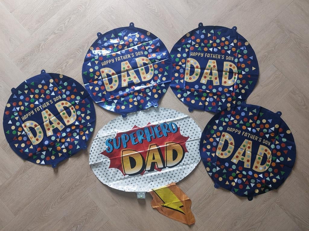 Vaderdag * set van 5 folie ballonnen, Ophalen of Verzenden, Nieuw, Versiering, Verjaardag