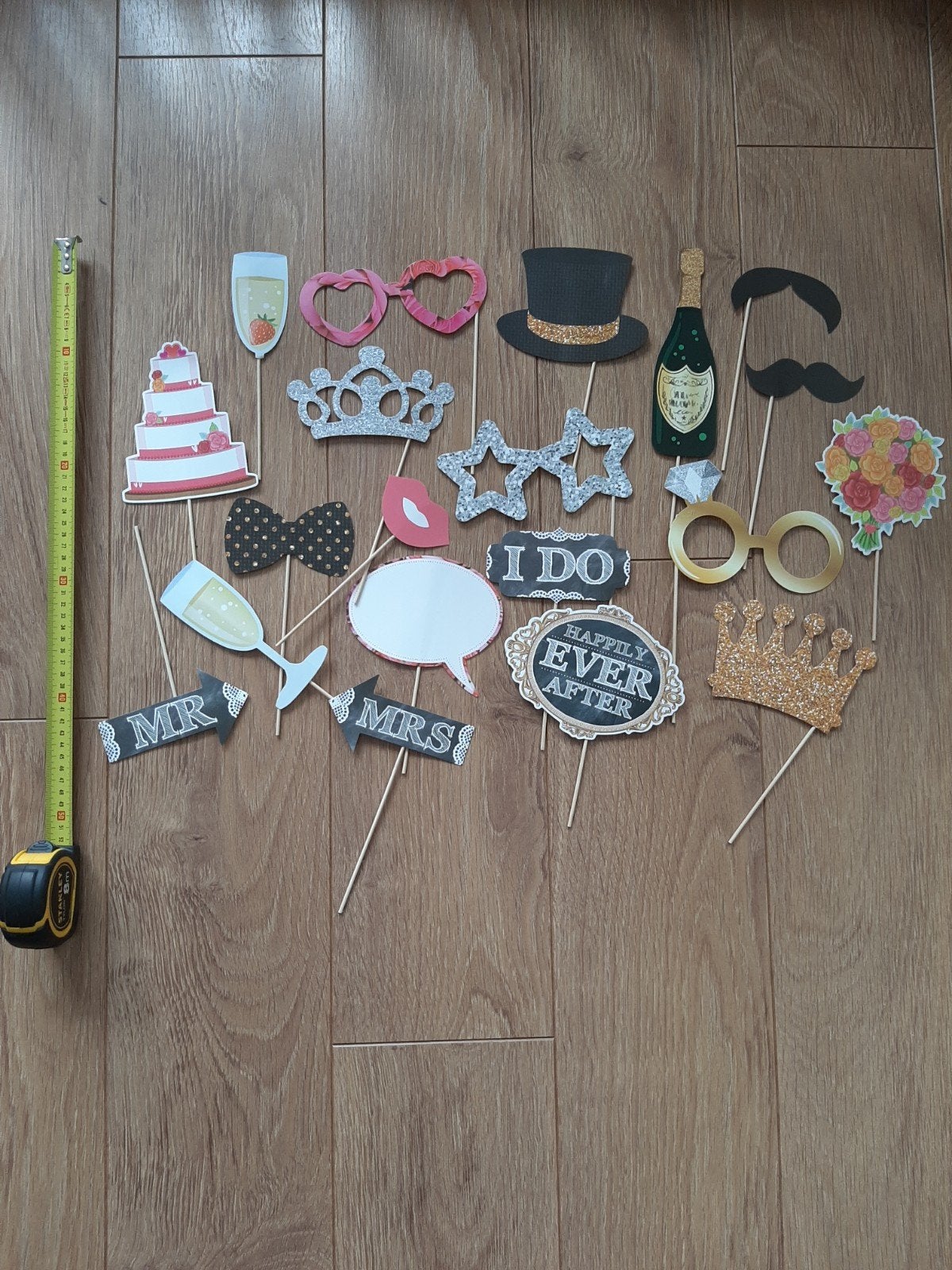Fotoprops voor fotobooth (20-delig), Ophalen, Zo goed als nieuw, Versiering, Geboorte of Huwelijk