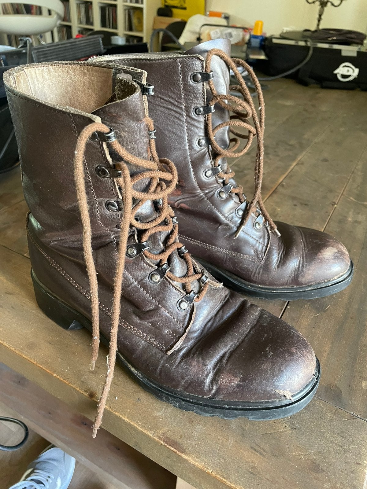 Leger schoenen 1989 “ kisten “, Ophalen, Bruin, Gedragen, Wandelschoenen of Bergschoenen