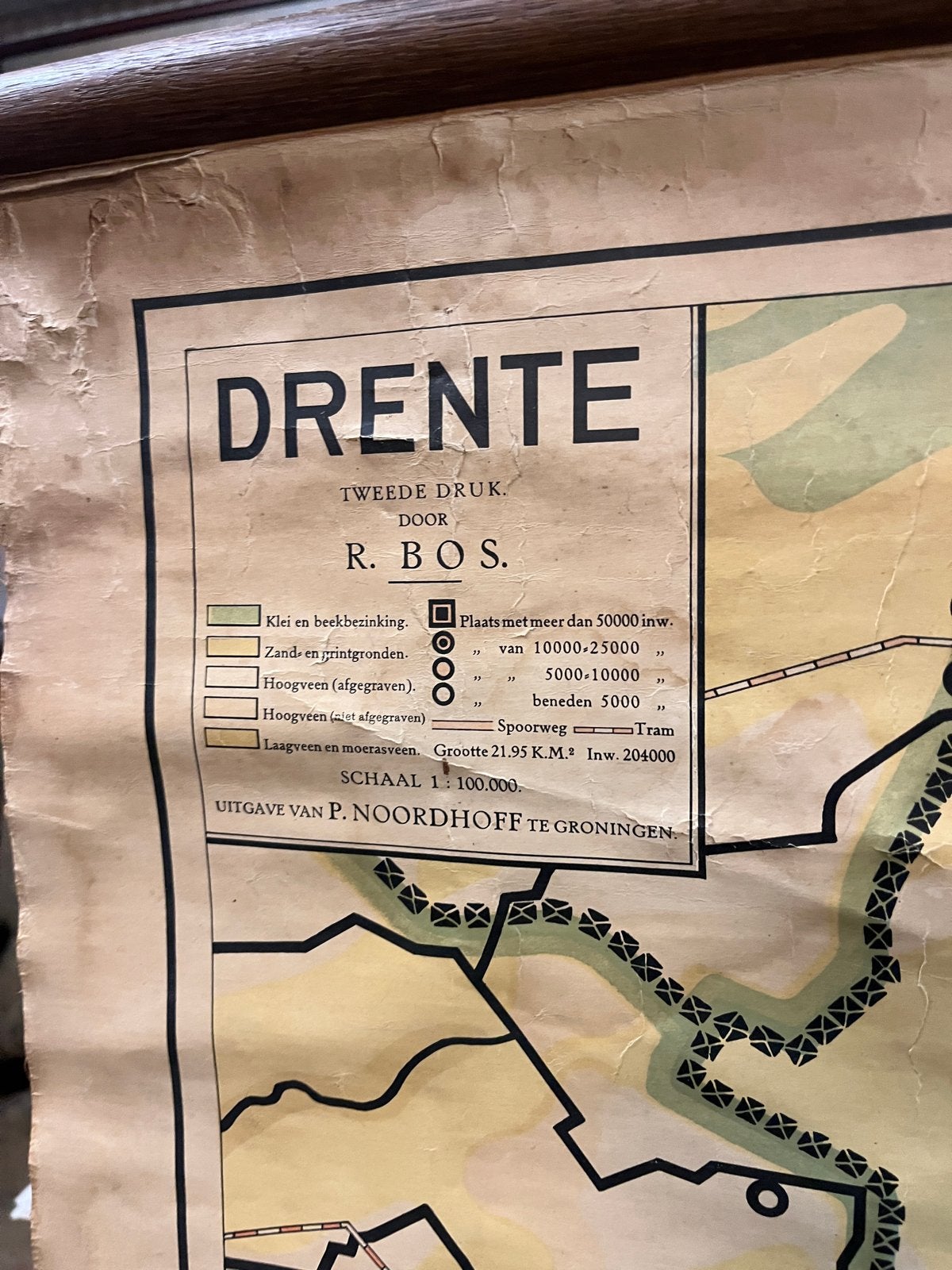 Oude landkaart provincie Drente (zonder H) - R. Bos, Landkaart, 1800 tot 2000, Nederland, Ophalen