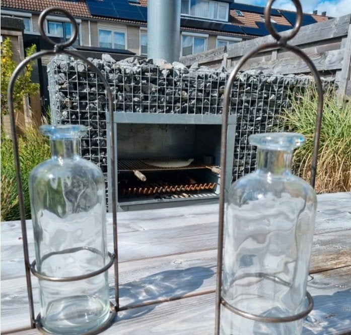 Set olielampen, Nieuw, Glas, Zilver, Landelijk