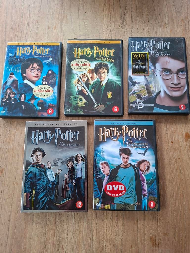 5x Harry Potter DVD's, Vanaf 6 jaar, Ophalen of Verzenden, Gebruikt