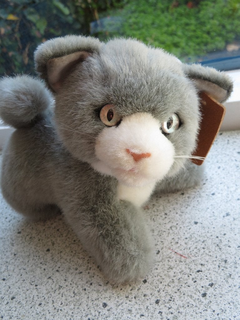 Grijze Poes of poesje merk Anna Club Plush meet ca 18 cm, Kinderen en Baby's, Speelgoed | Knuffels en Pluche, Grijs, Ophalen of Verzenden