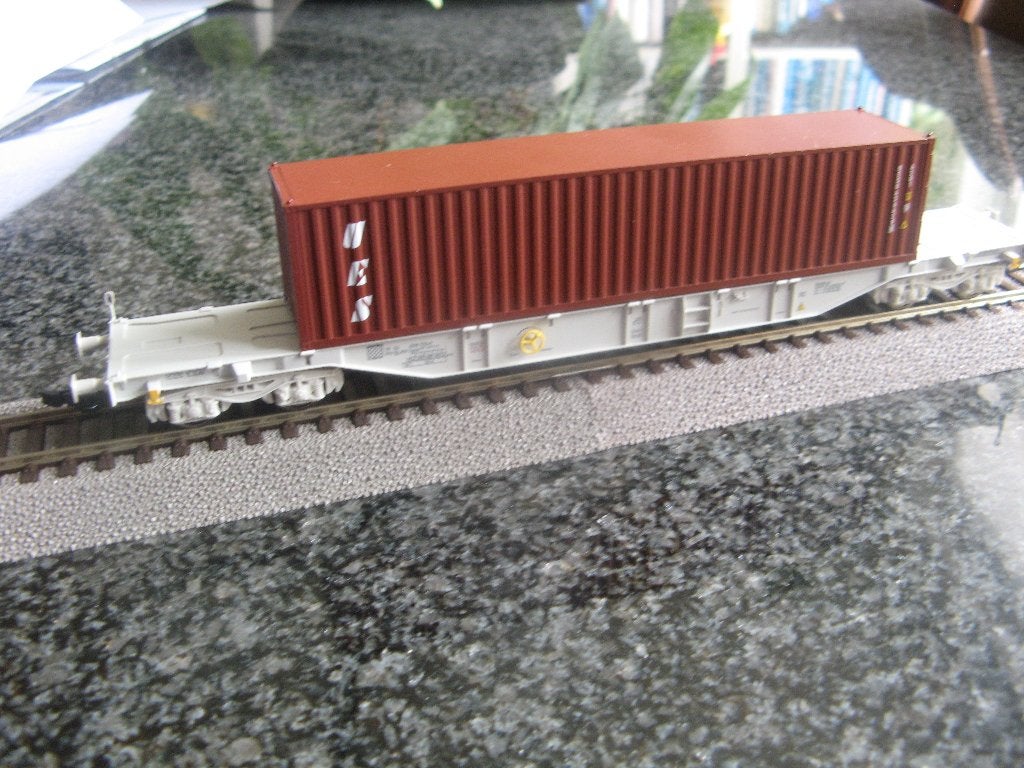 FLEISCHMANN 5246 02 K: NL containerwagen m. UES container, Ophalen, Gelijkstroom, Fleischmann, Wagon