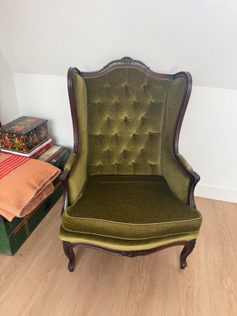 Antique groene stoel, Antiek en Kunst, Ophalen