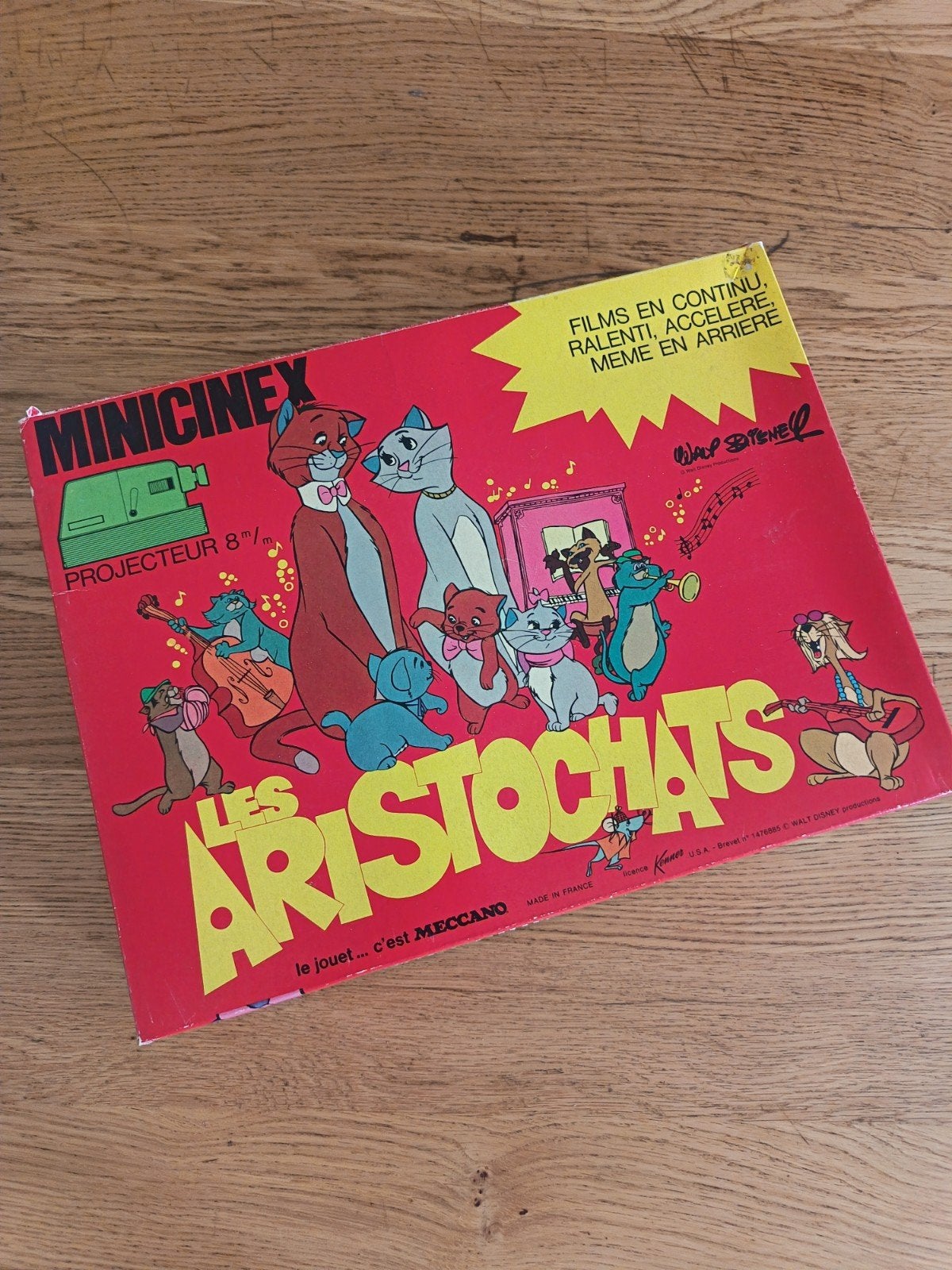 Vintage Meccano Minicimex projector Les Aristochats (defect), Ophalen of Verzenden, Niet werkend, Overige typen