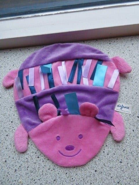Knuffeldoek knisperdoek Egel egeltje van Difrax roze met, Overige typen, Ophalen of Verzenden, Zo goed als nieuw, Met label