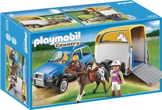 Playmobil 5223 SUV met paardentrailer, Gebruikt, Complete set, Voertuig, Ophalen of Verzenden
