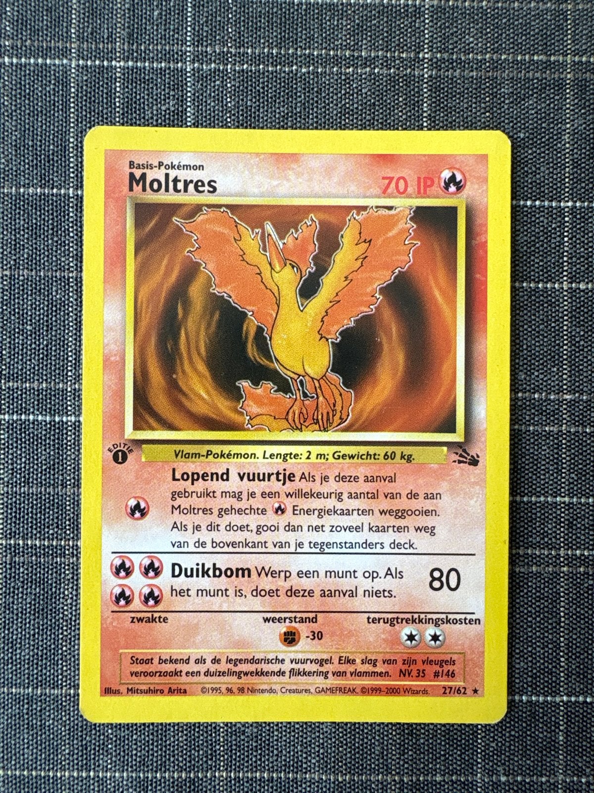 Moltres 27/62 Fossil Set NL 1e editie - EXC, Ophalen of Verzenden, Gebruikt, Losse kaart