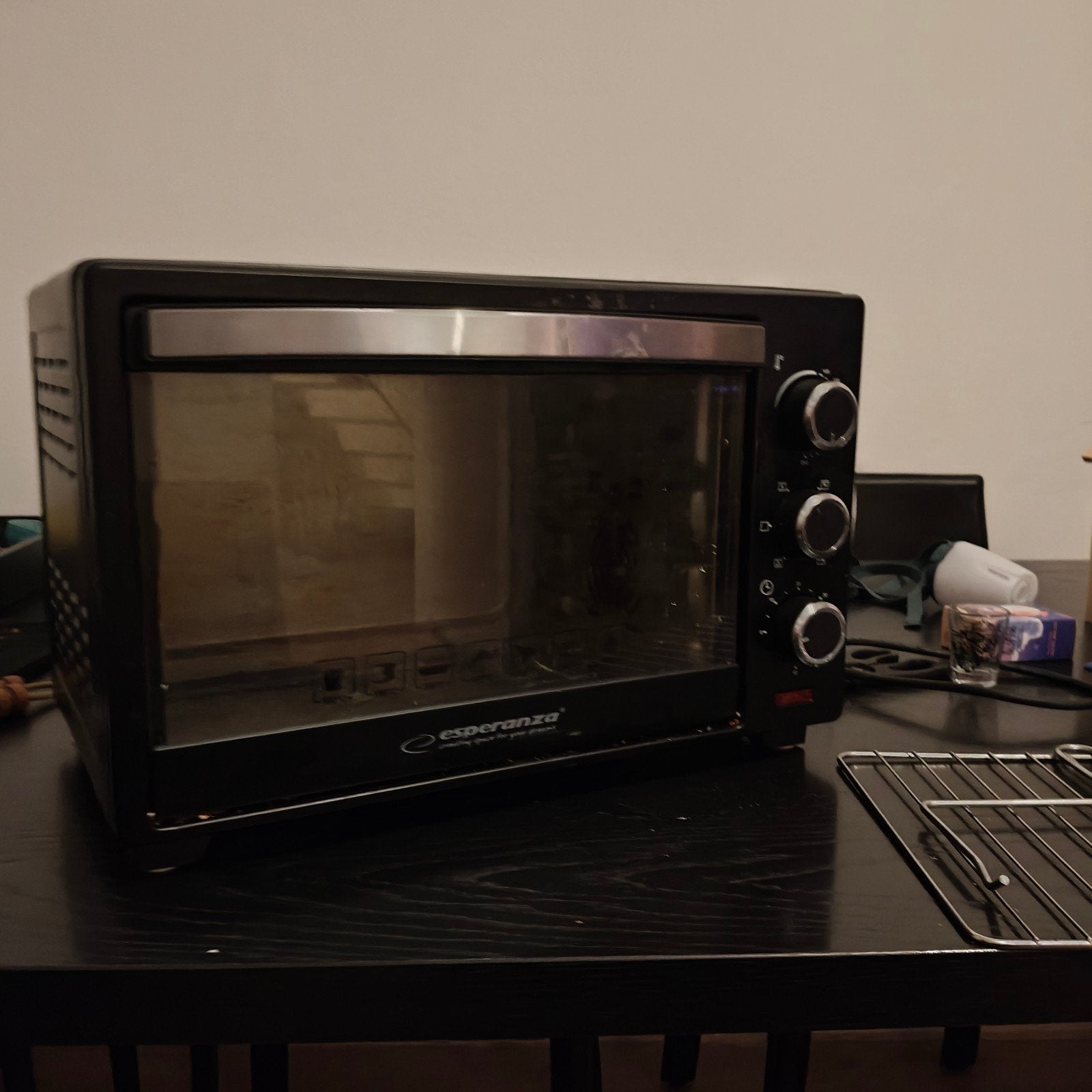 Esperanza EKO006 Napoli Mini-oven 25L, hetelucht & draaisp, Ophalen, Minder dan 45 cm, Overige merken, Hete lucht