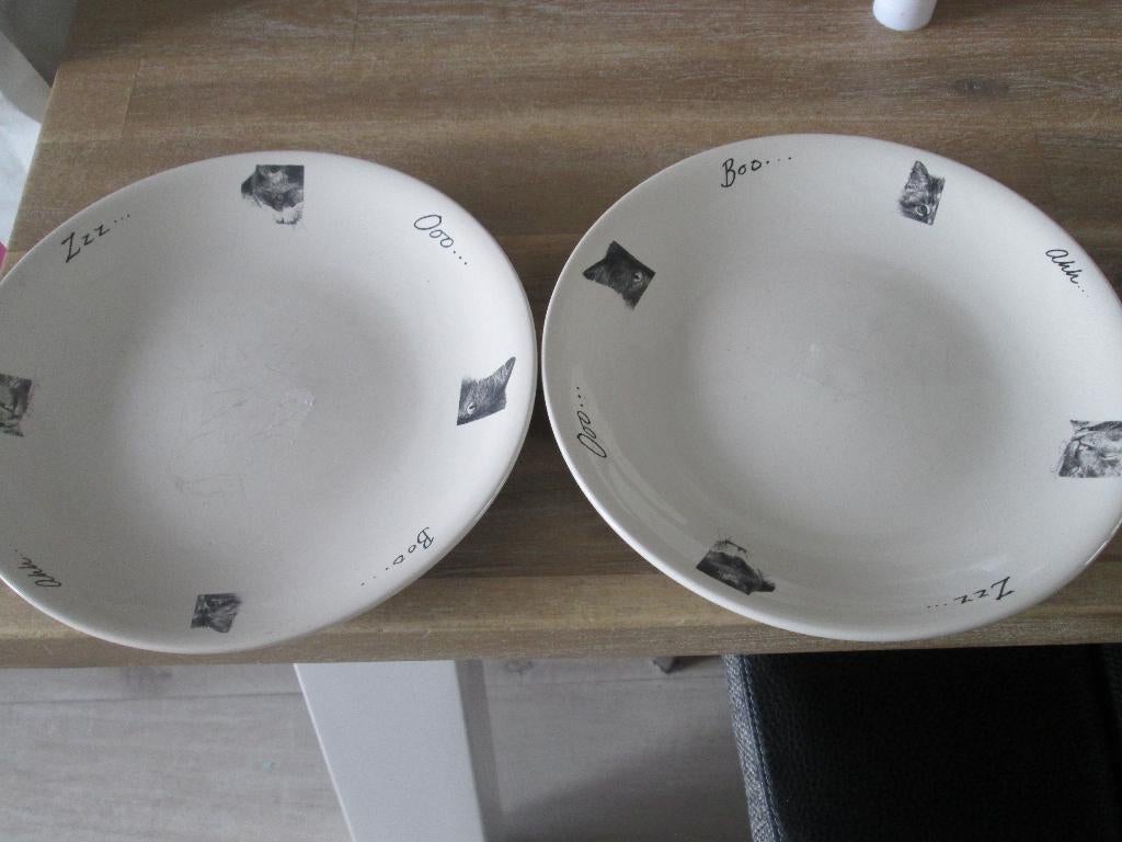2 borden Bay Tree afbeelding met poezen, Ophalen of Verzenden, Zo goed als nieuw, Bord(en), Wedgwood